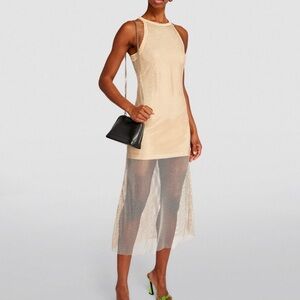 Sandro Cream Sheath Halter Maxi Dress Cocktail